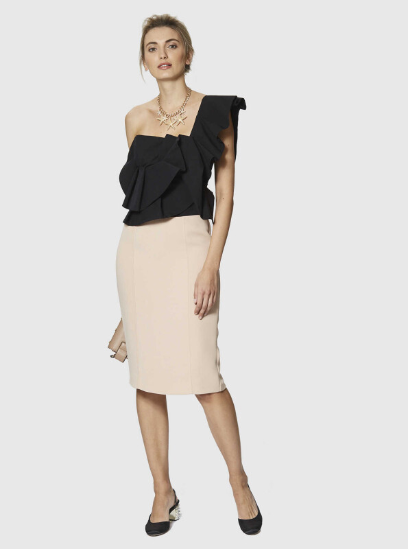 Yırtmaçlı Etek Pudra - 3