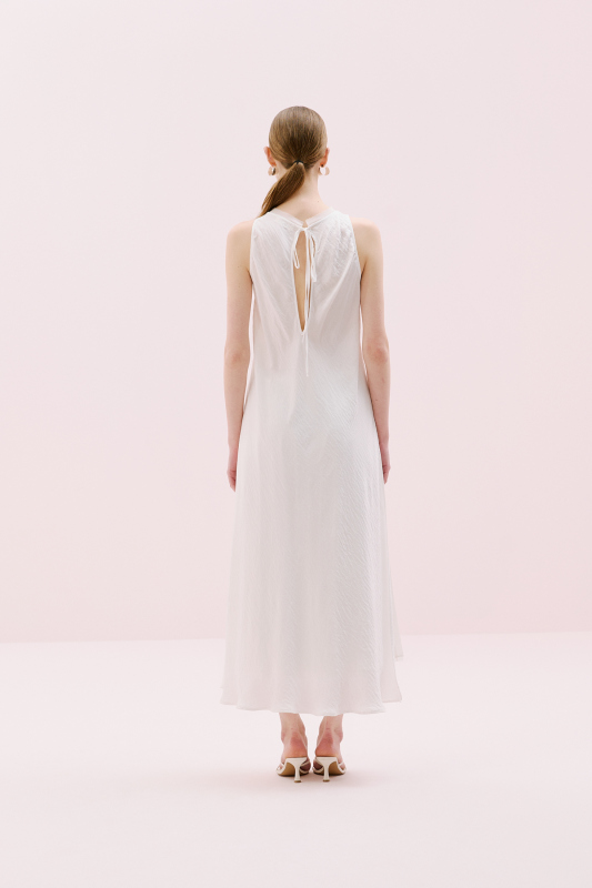 Yırtmaçlı Maksi Boy Saten Tunik Ekru - Roman (1)