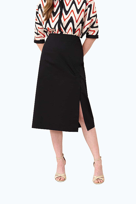 Slit Midi Skirt Black - 3