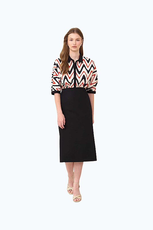 Slit Midi Skirt Black - 1