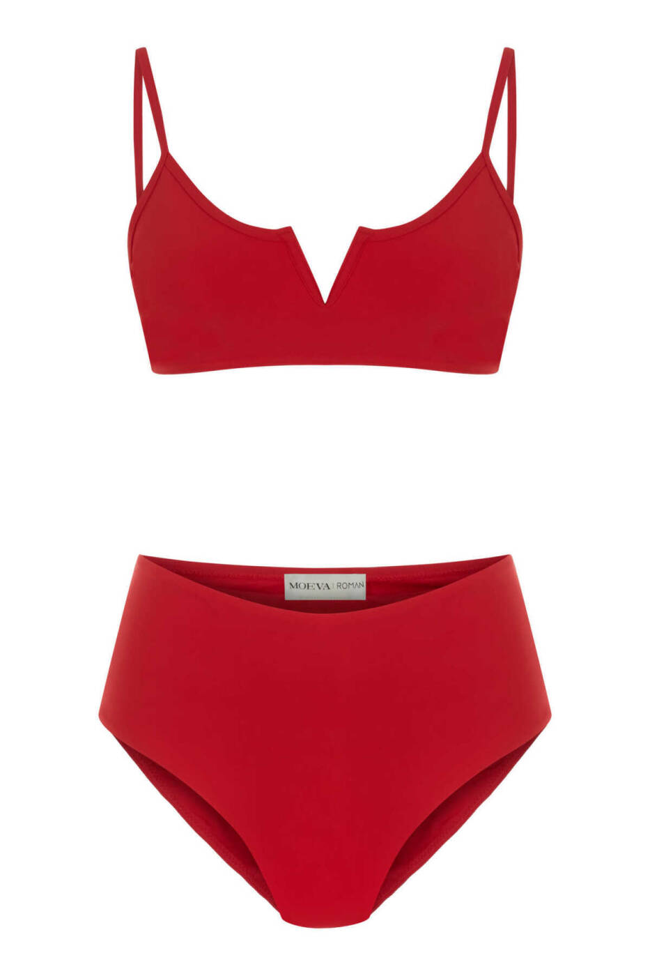 Yüksek Bel Bikini Takım Kırmızı - 2