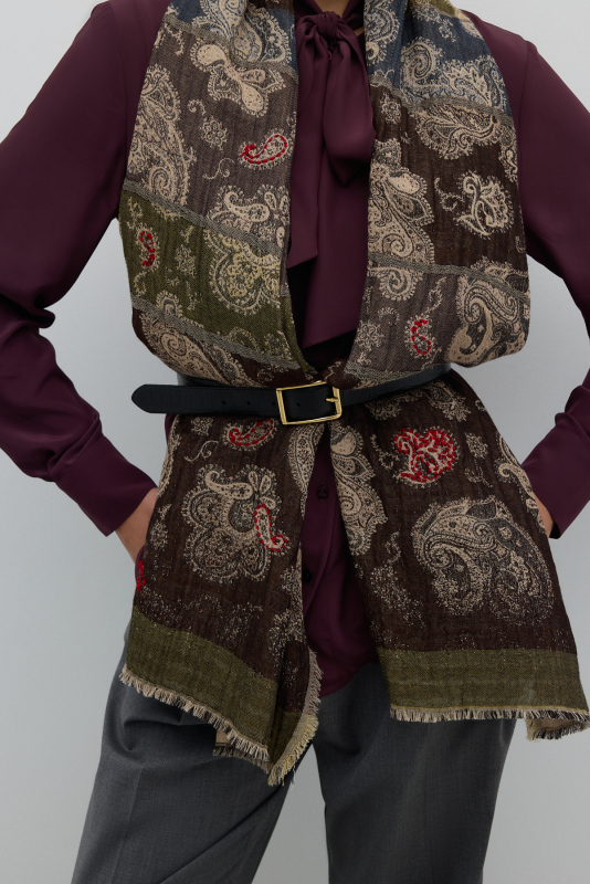 Yün Karışımlı Desenli Şal Standart Renk - Roman (1)