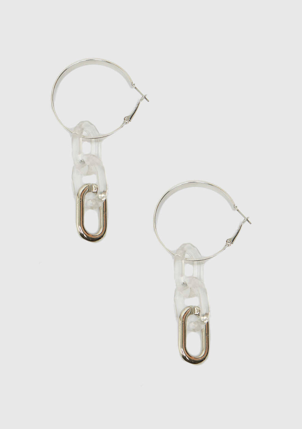Zincir Figürlü Kadın Küpe Gümüş - 1